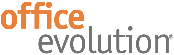 Office Evolution" logo with "office" in orange lowercase and "evolution" in gray lowercase.