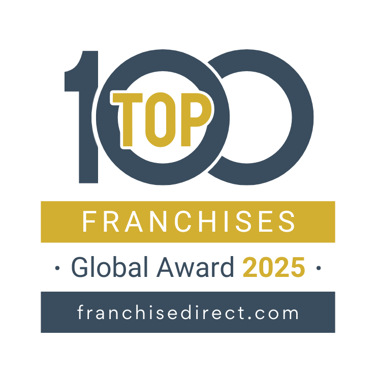 Award badge for Fully Promoted, featuring "Top 400 Brands" by Franchise Times, 2024.
