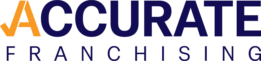 Logo of Accurate Franchising, Inc. with a target and arrow symbol next to the word "Accurate.